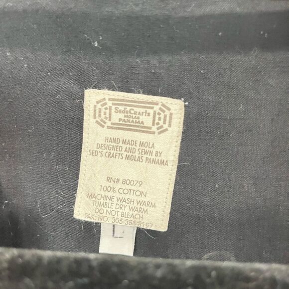Sed’s Crafts Molas Panama Black Vest Handmade L - Picture 4 of 6